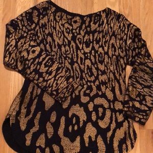 SLASHED ! Beautiful Chico’s navy/gold Sweater!